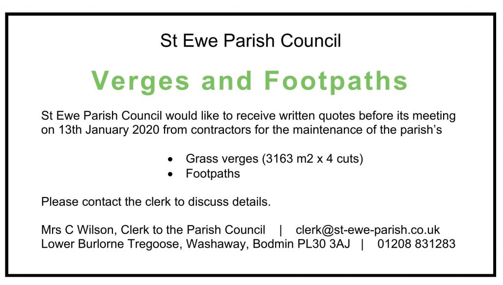 Request for quote, footpaths & verges
